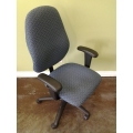 Blue Cloth Ergonomic Office Task Chair w/ Adjustable Arms