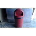 Red Rubbermaid Garbage Bin Single-Door Domed Receptacles