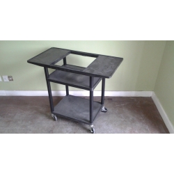 Black Rubbermaid 3 Tier Rolling Media Audio-Visual AV Cart