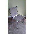 Light Blue Stacking Cloth Chair w/ Metal Legs No Arms