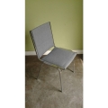 Grey Stacking Cloth Chair w/ Metal Legs No Arms