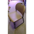 Plastic Seat mauve, Black Steel Frame Stacking Chair