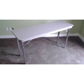 Grey Heavy duty Folding Table 54" x 20" x 29" locking Metal Legs