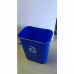 Small Office Blue Plastic Garbage / Recycle Bin