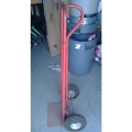 Red Industrial Strength Steel Hand Truck Curved Handle Dolly