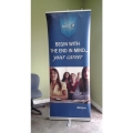Desktop Pull-up Trade show Display 82.5" Tall 33" Wide w/ Case