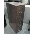 4 Drawer Brown Locking Letter File Cabinet