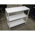 3-Shelf White Metal Shelving Rack 37.5" x 15" x 35"