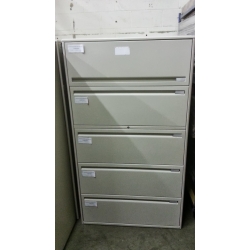 Haworth 5 drawer Lateral File Cabinet Beige