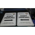 Lot of 5 Directional Staff Parking Street Signs Left and Right