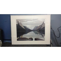 28 inch x 23 inch scenic Mountain Artwork with frame