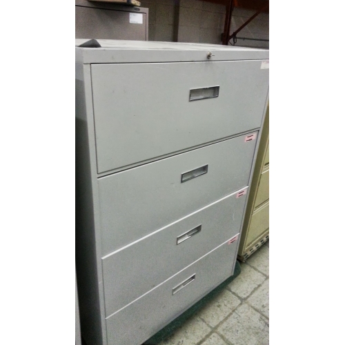 Global 4 Drawer Lateral Filing Cabinet Grey W Keys Allsold Ca