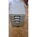 3 Drawer Filing / Storage Cabinet Pedestal Silver Grey