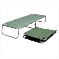 Folding Portable Cot / Bed  Green canvas on Chrome Frame
