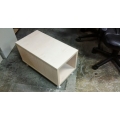 Light Maple Wood Shelving Occasional Table w grey Legs