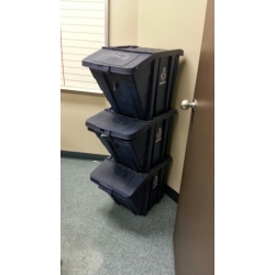 Set of 3 Stacking Stackable Recycling Containers 12 Gallon Set of 3 Stacking Stackable Recycling Containers 12 Gallon