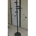 Black Steel 6 Hook Coat Rack Tree