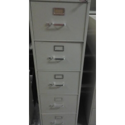 HON 5 Drawer Grey Vertical File Cabinet 26 1/2 x 18 1/4 x 60