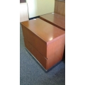 Brown 2 Drawer Lateral Desk W/Chrome Base