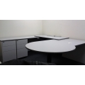 Grey C-Suite 2 Pedestal w/ P-top Desk Unit