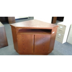 Cherry Brown tone Wooden Corner enclosed Shelving Storage unit