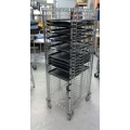 Chrome rolling Parts Inventory Rack, Tray System