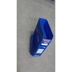 Lot of 22 Blue Plastic Bins Storage Trays 12 x 4