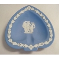 Lot of 3 Blue Wedgwood Queensware Three Muses Ashtray