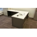 Herman Miller Grey base with Cream Top L Suite Desk 72x90x29