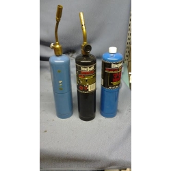 Lot of 3 Bernzomatic Propane Fuel with Brass Torch