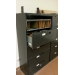 Global Black 5 Drawer Flip Top Vertical Locking Filing Cabinet