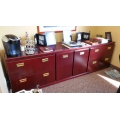 Dark Cherry 4 Drawer 2 Door Brass Handled Credenza