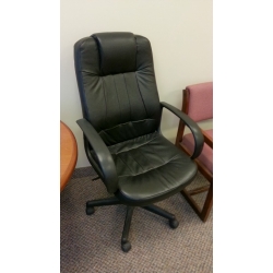 Black Executive Bonded Leather Gas Lift Meeting Office Chair
