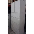 Meridian 42" Off White 2 Door 4 Flip Top Drawers File Cabinet