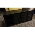 Unique Black Metal Sideboard/Credenza with 8 Glass Panes