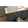 Global Grey with Blonde Top 2 Door Storage Cabinet
