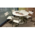 Round White Dining Table w 5 Chairs