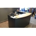 Global Grey Blonde L-Shape Reception Desk w Transaction Counter