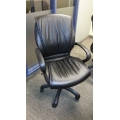 Global Black Leather Executive Task Boardroom Chair w Full Arms Global Black Leather Executive Task Boardroom Chair w Full Arms