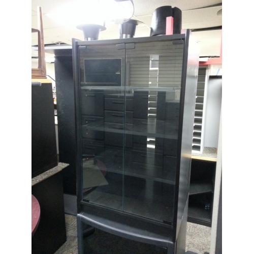 Black Stereo Cabinet With Glass Doors Allsold Ca Buy Sell