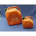 Lot of 2 Ventless Gas Fuel Jerry Cans, 5 and 25 liter