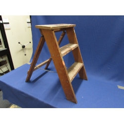 Lot Of Wooden Step Ladder And Black Tool Box Lot Of Wooden Step Ladder And Black Tool Box