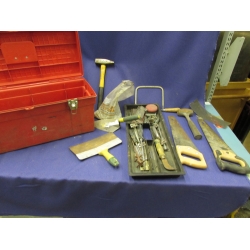 Lot Of Red Tool Box With Assorted Tools