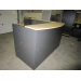 Global Grey Blonde L-Shape Reception Desk w Transaction Counter
