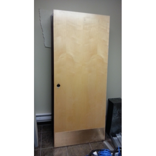 Birch Veneer Solid Core Door W Metal Kick Plate 84 X 35 25 In