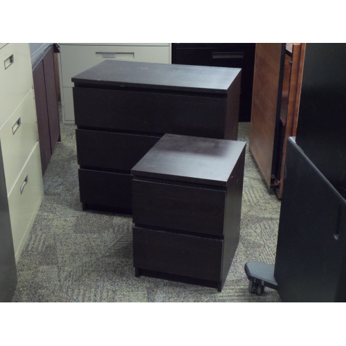 Ikea Malm Espresso 3 Drawer Dresser And Bed Side Table Set