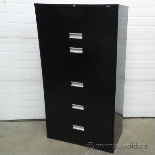 Prosource Black 5 Drawer Lateral File Cabinet Locking Allsold