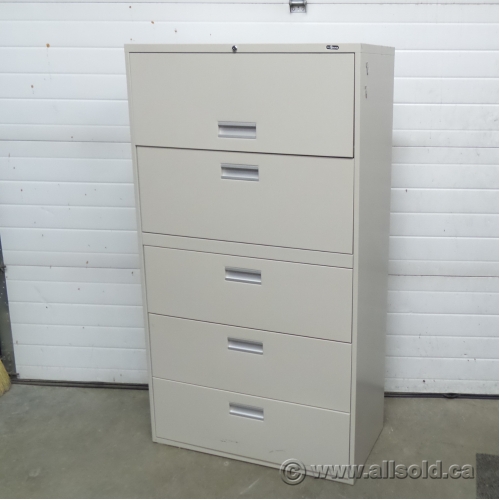 Prosource Grey 5 Drawer Lateral File Cabinet Locking Allsold Ca