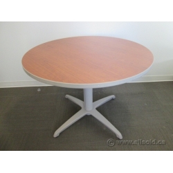 Teknion Cherry Top 42" Round Meeting Table, Latte Trim