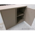 Teknion Tan 2 High 2 Door Enclosed Storage Cabinet, 36"